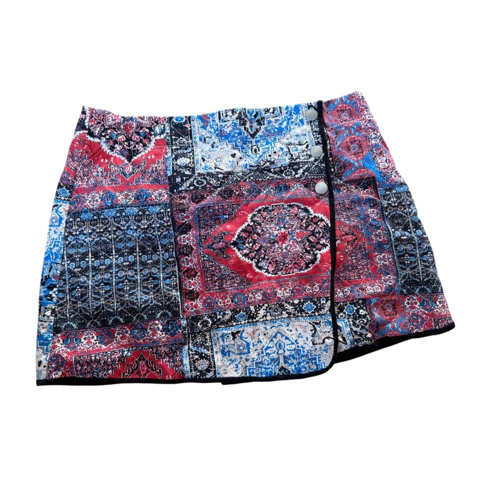 Free People quilted patchwork‎ mini skirt western boho